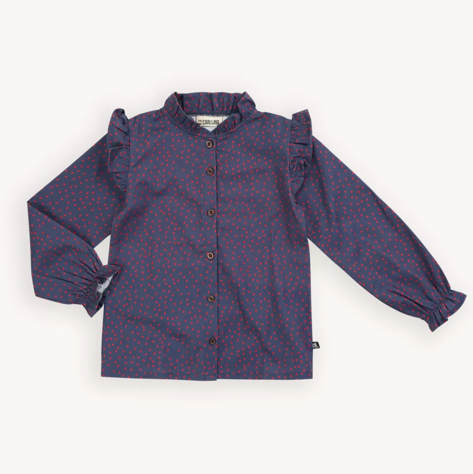 Best | Mini Dots On Blue Blouse Vrouw Shirts