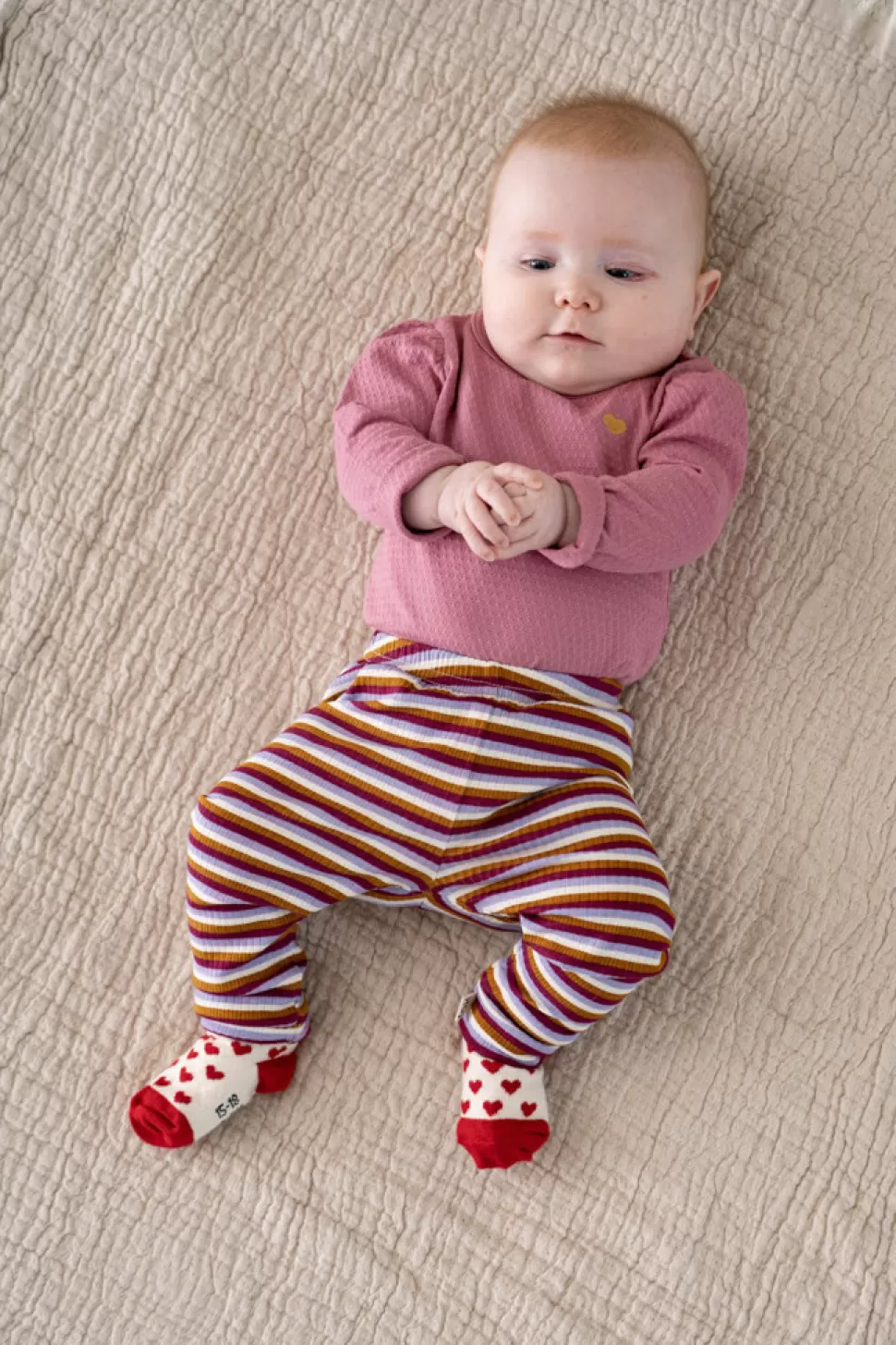 Outlet | Rib Leggings | Colorful Stripes Broekjes