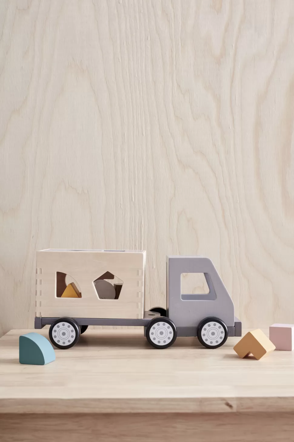 New Kid'S Concept | Sorteerwagen Met Vormpjes Aiden Houten Speelgoed