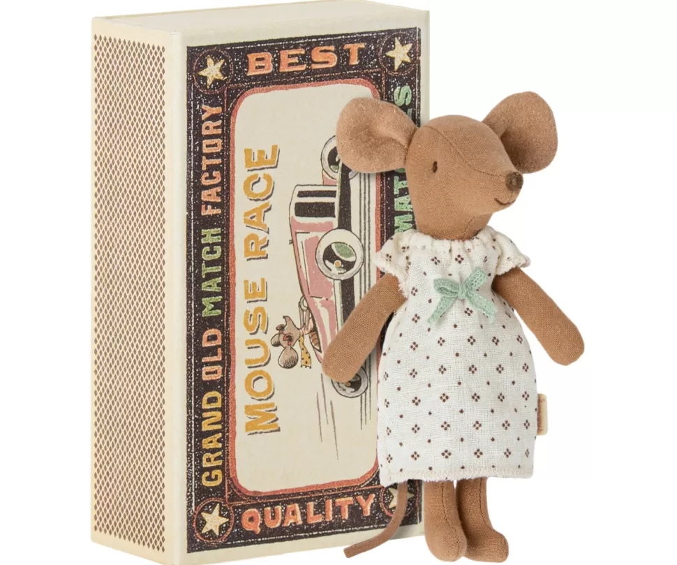 New | Big Sister Mouse | Grote Zus Met Pyjama In Luciferdoosje Maileg