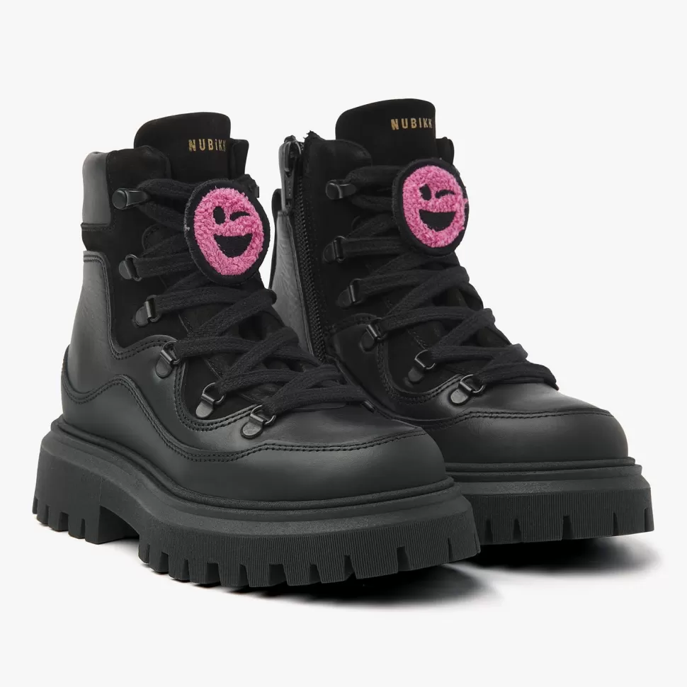 Clearance | Fae Montagne Jr | Boots Black Leather Schoenen