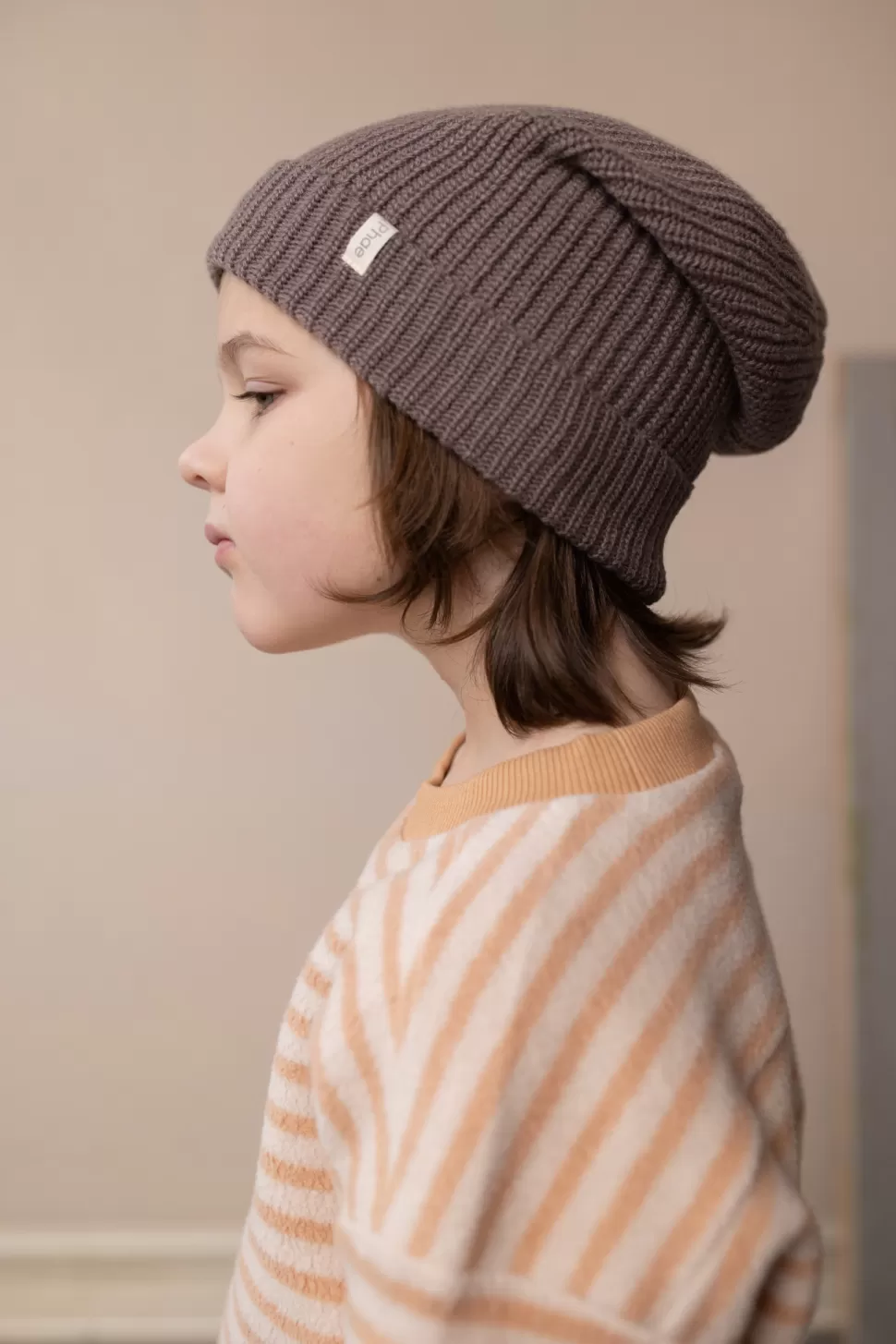 Flash Sale | Oversized Teddy Sweater | Rose Tan Stripes Man Truien + Vesten