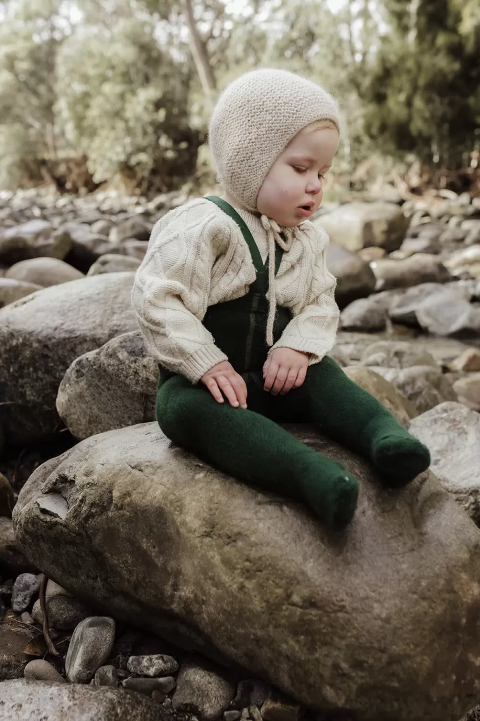 Clearance | Teddy Warmy Tights Met Bretels | Dark Forest Green Man Broeken