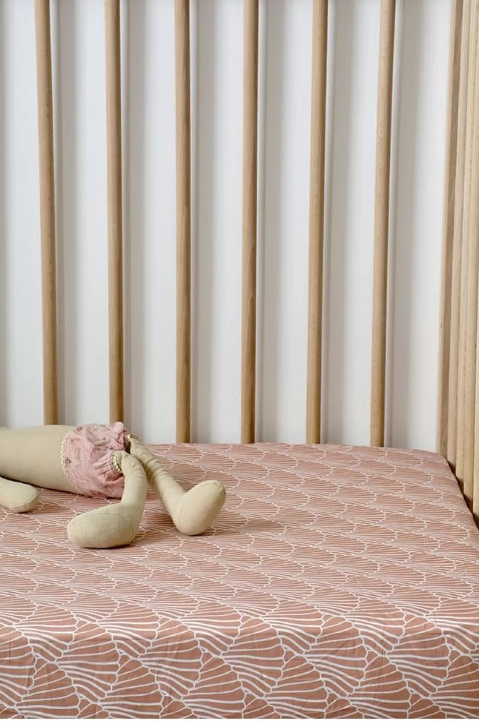 Clearance | Seashells Terracotta Pink | 60X120 Hoeslaken Ledikant Formaat Slapen