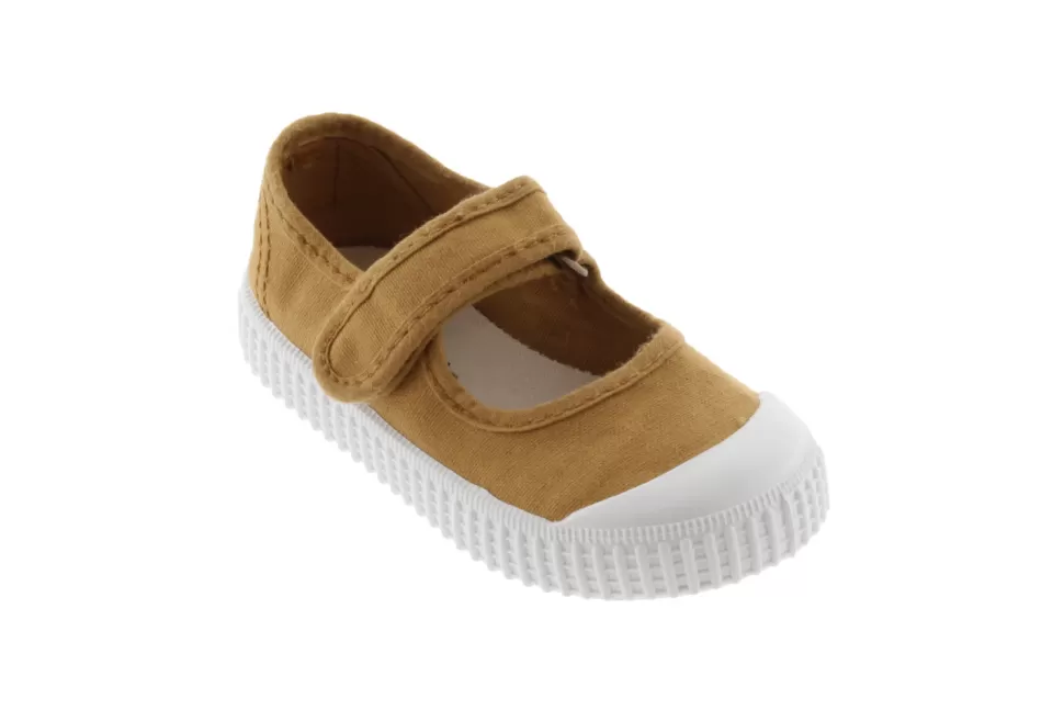 New | 136625 | Katoenen Sandaal Met Klittenband | Oro Oker Geel Schoenen
