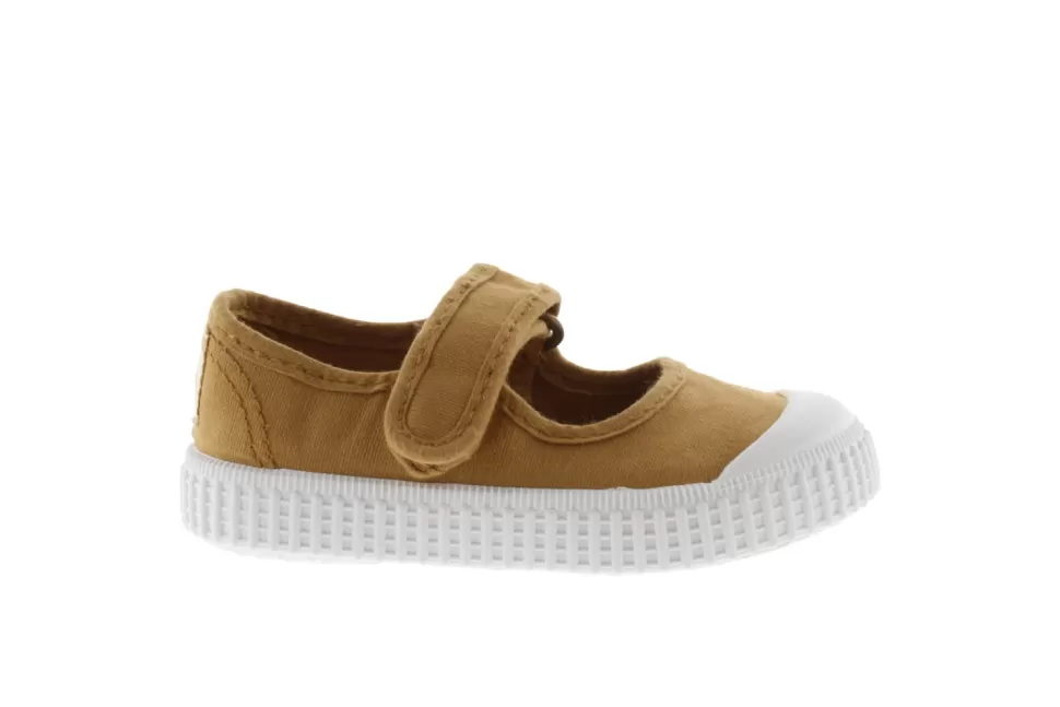 New | 136625 | Katoenen Sandaal Met Klittenband | Oro Oker Geel Schoenen